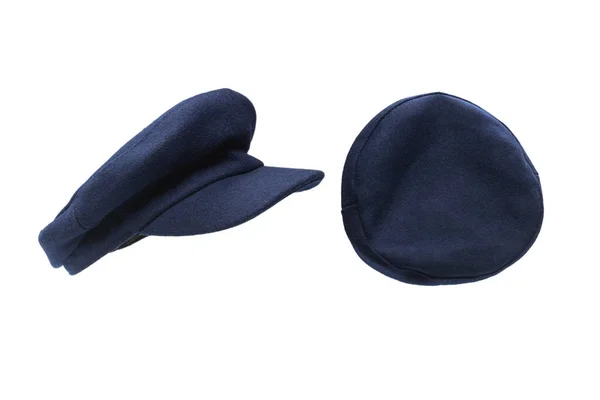 Sombrero Azul Femenino Con Visera Aislada Sobre Fondo Blanco —  Fotos de Stock
