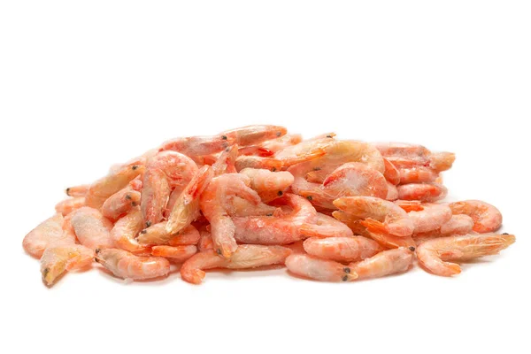 Crevettes Fraîches Dans Glace Vue Dessus — Photo