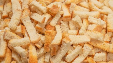 Arkaplan olarak krakerler. Üst görünüm. 