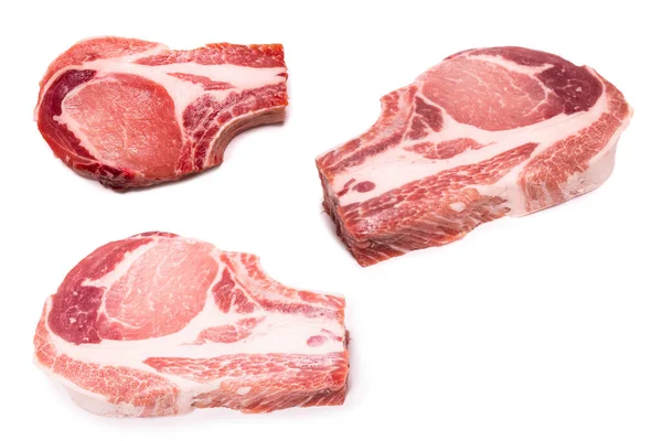 白を基調とした生豚ステーキ — ストック写真