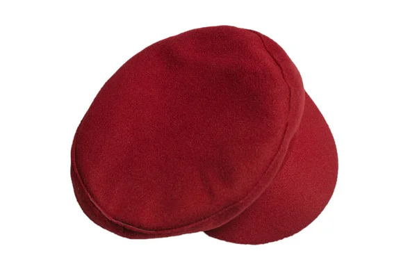 Cappello Donna Rosso Con Visiera Isolata Sfondo Bianco — Foto Stock