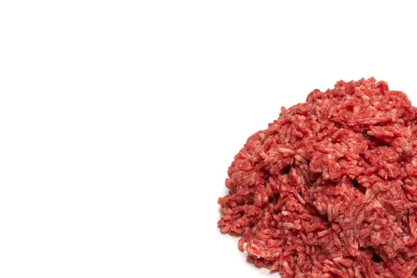 生の牛肉のミンチ肉の背景 トップ表示 — ストック写真
