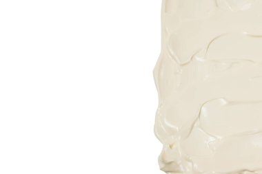 Beyaz krem şanti dokusu. Üst görünüm. 