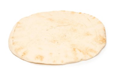 Beyaz arka planda ızgara pitta ekmeği. Üst görünüm. 