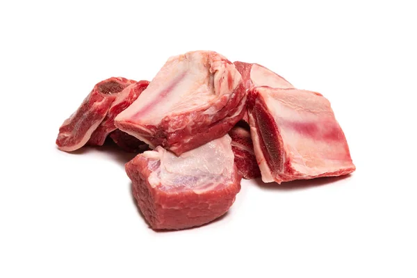 Costillas Res Crudas Aisladas Sobre Fondo Blanco Vista Superior —  Fotos de Stock