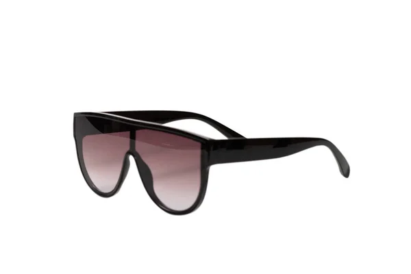 Woman Black Trendy Sunglasses Isolated White Background — Stock Photo, Image