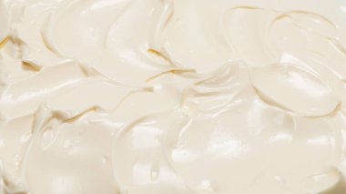 Beyaz krem şanti dokusu. Üst görünüm. 