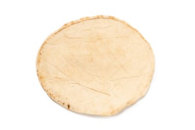 Beyaz arka planda ızgara pitta ekmeği. Üst görünüm. 