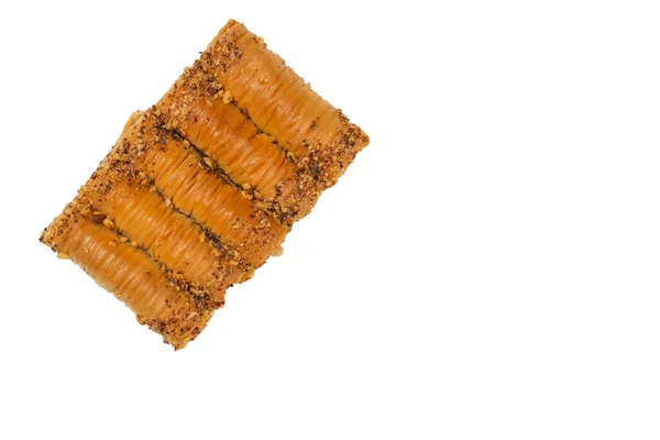 Köstliche Süße Baklava Isoliert Auf Weißem Hintergrund Ansicht Von Oben — Stockfoto