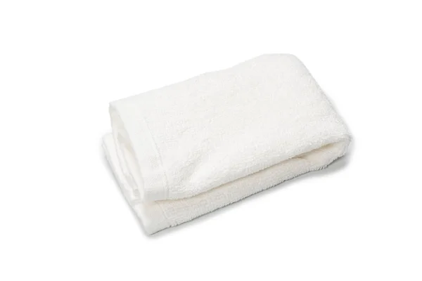 White Fluffy Cotton Towel Isolated White Background Spa Resort — Stock Photo, Image