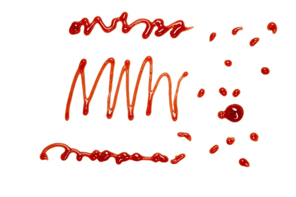 Красный Клубничный Джем Брызги Изолированы Белом Фоне Вид Сверху — стоковое фото