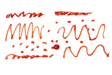 Kırmızı çilek reçeli beyaz arka planda izole edilmiş. Üst görünüm. 