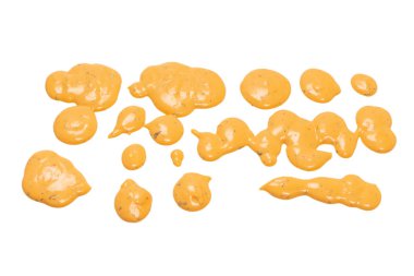 Kırbaçlanmış lezzetli sos, beyaz arka planda izole edilmiş. Hamburger sosu arka planı. 