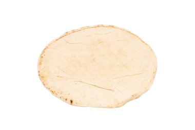 Beyaz arka planda ızgara pitta ekmeği. Üst görünüm. 