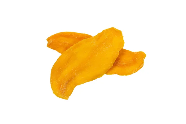 Secco Fette Mango Gustoso Isolato Uno Sfondo Bianco Vista Dall — Foto Stock