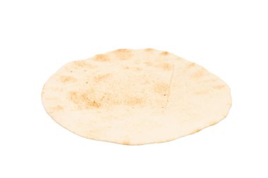 Beyaz arka planda ızgara pitta ekmeği. Üst görünüm. 