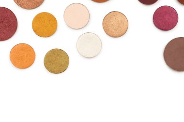 Çok renkli yuvarlak göz farı beyaza izole edilmiş. Üst görünüm. 