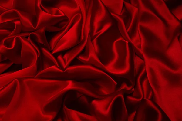 Рич Роскошный Красный Шелковый Фон Текстуры Вид Сверху — стоковое фото