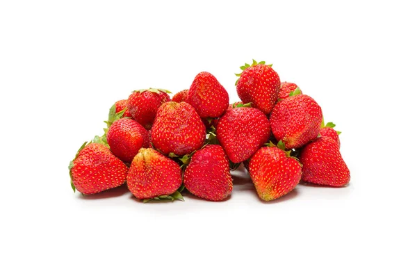 Strawberry Fresh Group Berries Isolated White Background — Stock Photo, Image