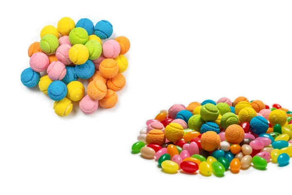 Assortiment Bonbons Gommeux Bonbons Gelée Isolés Sur Blanc Espace Copie — Photo