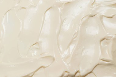 Beyaz krem şanti dokusu. Üst görünüm. 