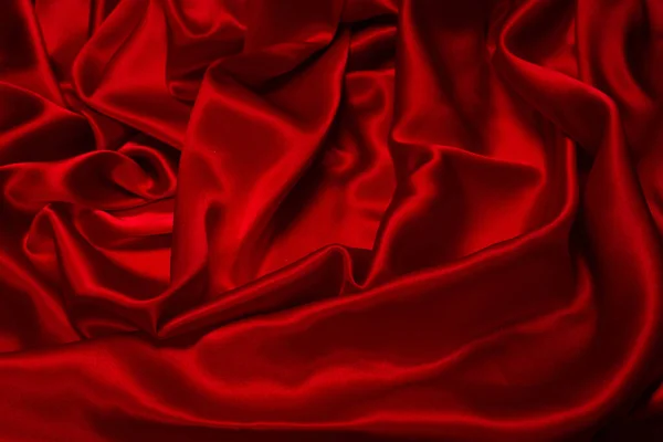Reiche Und Luxuriöse Rote Seide Textur Hintergrund Ansicht Von Oben — Stockfoto