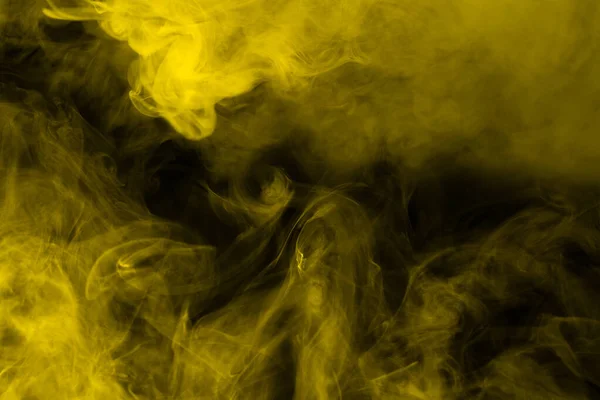 Gelber Dampf Auf Schwarzem Hintergrund Kopierraum — Stockfoto