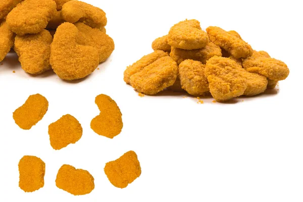 Nuggets Aislados Sobre Fondo Blanco —  Fotos de Stock