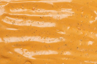 Çırpılmış leziz sos dokusu. Hamburger sosu geçmişi. Üst görünüm. 