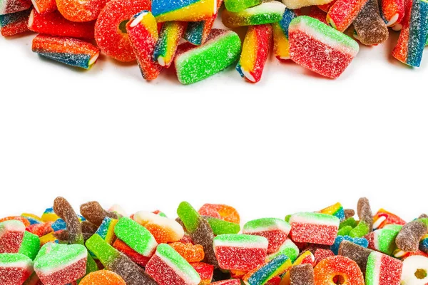 Permen Karet Berbagai Macam Pemandangan Bagus Latar Belakang Jelly Sweets — Stok Foto