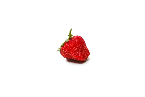 Erdbeere Frische Beeren Isoliert Auf Weiß Ansicht Von Oben — Stockfoto