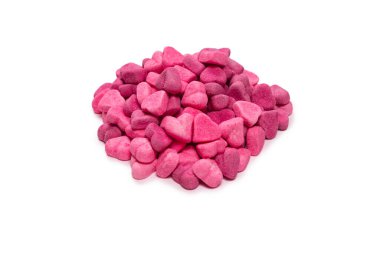 Pembe jelibonlu şekerler. Üst Manzara. Jöleli şekerler. Beyaz bir arkaplanda izole edilmiş.