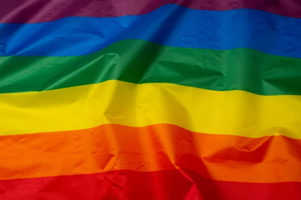 Rainbow Flag Background Top View Lgbt Flag — Stock Photo, Image