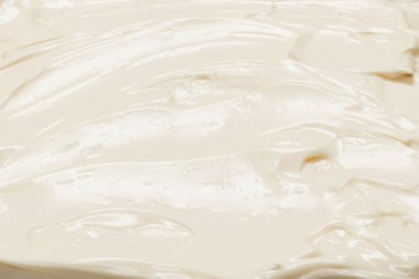 Beyaz krem şanti dokusu. Üst görünüm. 