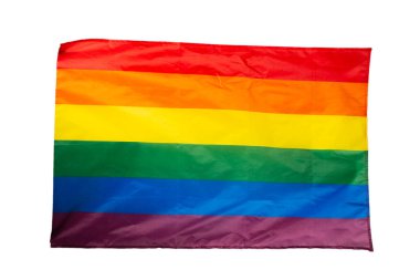 Arka plan olarak gökkuşağı bayrağı. Üst Manzara. LGBT bayrağı. 