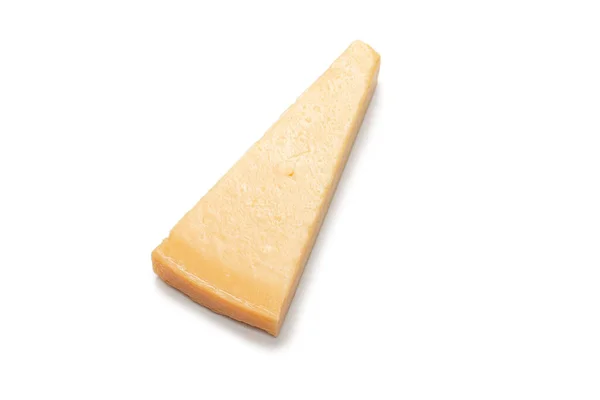 Parmesanlı Peynirin Yarısı Beyaz Arka Planda Izole Edilmiş Üst Görünüm — Stok fotoğraf