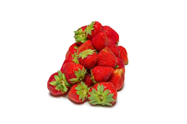 Strawberry Fresh Group Berries Isolated White Background — Stock Photo, Image