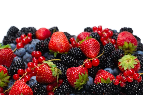 Blackberry Малина Черника Красная Смородина Качестве Фона Вид Сверху — стоковое фото