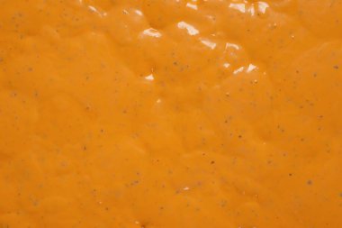 Çırpılmış leziz sos dokusu. Hamburger sosu geçmişi. Üst görünüm. 