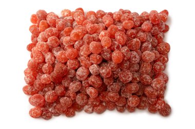 Kurutulmuş kumkat beyaz arka planda izole edilmiş. Üst görünüm.