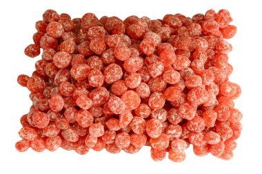 Kurutulmuş kumkat beyaz arka planda izole edilmiş. Üst görünüm.