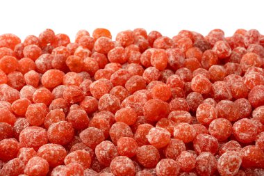 Kurutulmuş kumkat beyaz arka planda izole edilmiş. Üst görünüm.