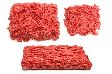 Çiğ biftek kıymalı et arka planı. Üst görünüm.