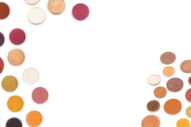 Çok renkli yuvarlak göz farı beyaza izole edilmiş. Üst görünüm. 