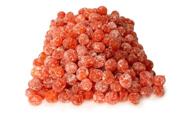 Kurutulmuş kumkat beyaz arka planda izole edilmiş. Üst görünüm.