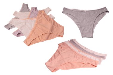 Women cotton panties isolated on a white background. 