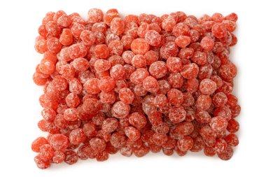 Kurutulmuş kumkat beyaz arka planda izole edilmiş. Üst görünüm.