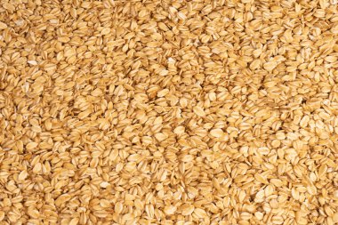 Arka plan olarak yulaf ezmesi. Üst görünüm.