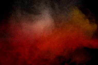 Siyah arka planda beyaz buhar. Boşluğu kopyala.