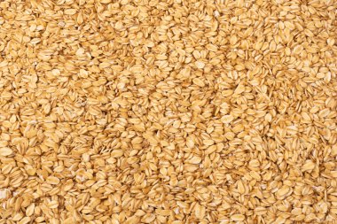 Arka plan olarak yulaf ezmesi. Üst görünüm.